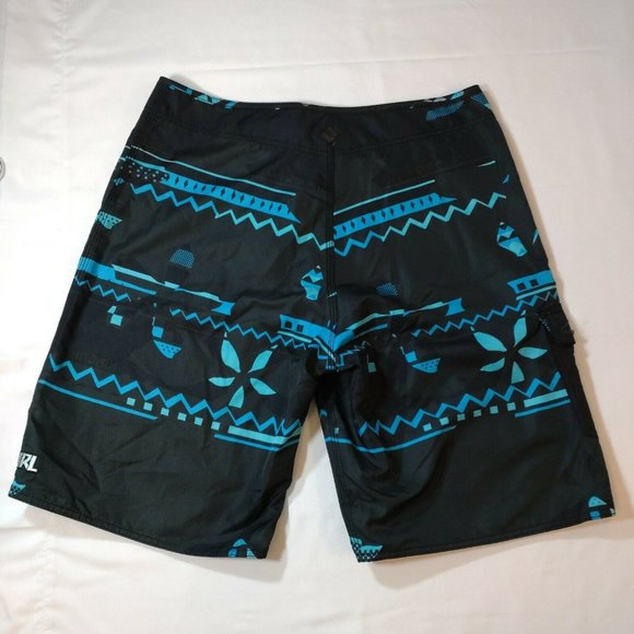 Rip Curl Black Blue Board Shorts Size 32 - Picture 2 of 11
